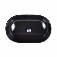 Раковина для ванної Qtap Leo 585х380х180 Matt black з донним клапаном QT1111A028MB QT1111A028MB 39811
