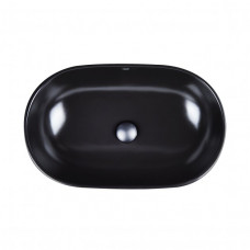 Раковина для ванної Qtap Leo 585х380х180 Matt black з донним клапаном QT1111A028MB QT1111A028MB 39811