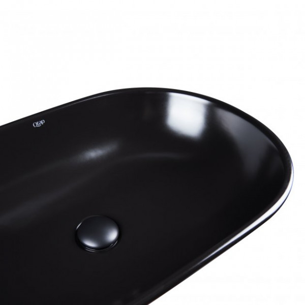 Раковина для ванної Qtap Leo 585х380х180 Matt black з донним клапаном QT1111A028MB QT1111A028MB 39811