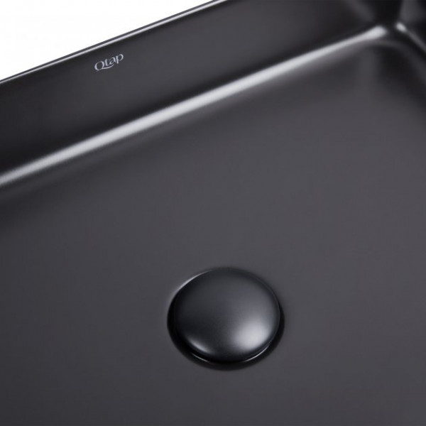 Раковина для ванної Qtap Tern 500х350х145 Matt black з донним клапаном QT1711A055MB QT1711A055MB 39817