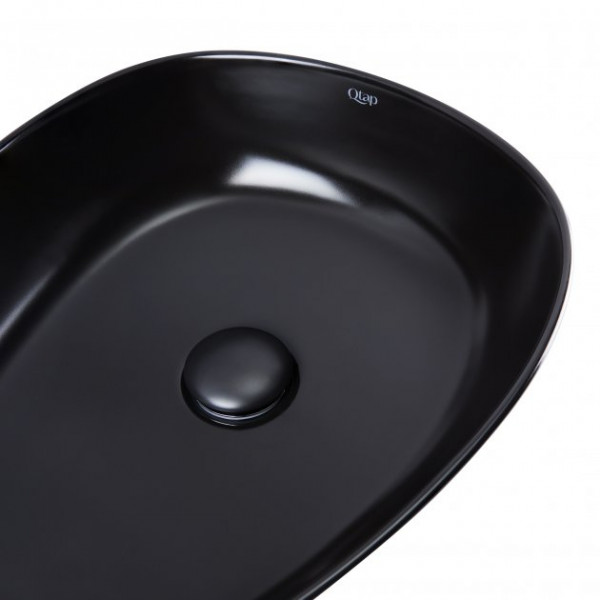 Раковина для ванної Qtap Leo 400x350x160 Matt black з донним клапаном QT1111A053MB QT1111A053MB 39834