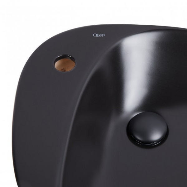 Раковина для ванної Qtap Leo 695х460х115 Matt black з донним клапаном QT1111A089TMB QT1111A089TMB 39836