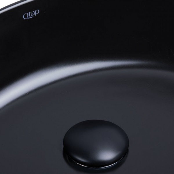 Раковина для ванної Qtap Leo 450х305х160 Matt black з донним клапаном QT1111A052MB QT1111A052MB 39838