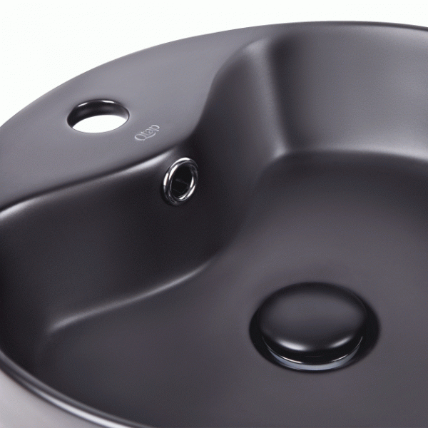 Раковина для ванної Qtap Scorpio 400x400x140 Matt black з донним клапаном QT14113018BMBMB QT14113018BMBMB 40135
