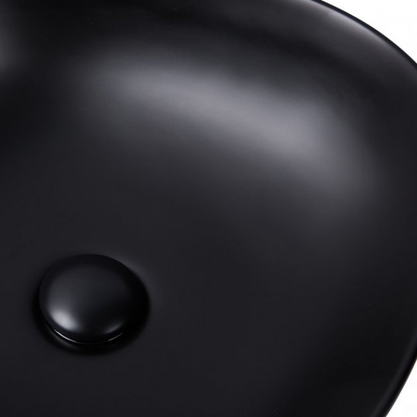 Раковина для ванної Qtap Kolibri 410x410x150 Matt black з донним клапаном QT10112144MBMB QT10112144MBMB 40152