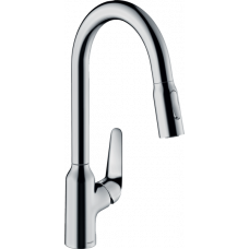 Змішувач Hansgrohe M42-H220 для кухні з 2Jet висувним виливом Sbox Chrome (71820000)