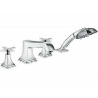 Змішувач Hansgrohe Metropol Classic на край ванни на 4 відчинки, ручки Cross, Chrome (31449000)