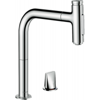 Змішувач Hansgrohe Metris Select 200 кухонний 2Jet на 2 прорізи Sbox (73818000)