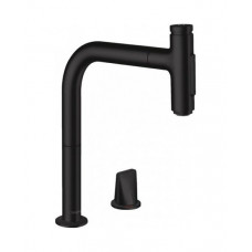 Змішувач Hansgrohe Metris Select 200 кухонний 2Jet на 2 прорізи Sbox Matt Black (73818670)