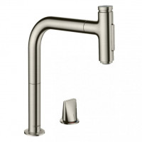 Змішувач Hansgrohe Metris Select 200 кухонний 2Jet на 2 відвіри Sbox Steel Finis (73818800)