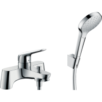 Змішувач Hansgrohe Novus для ванни 2 отвори + комплект душової лійки Croma Select (71044000)