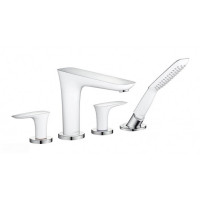 Змішувач Hansgrohe PuiraVida на край ванни на 4 відвірки White/Chrome (15446400)