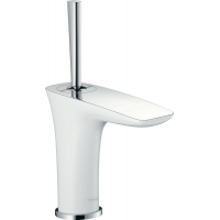 Змішувач Hansgrohe PuraVida 100 мм для умивальника хромований-білий (15075400)