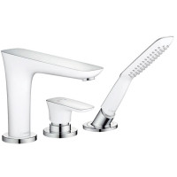 Змішувач Hansgrohe PuraVida для ванни одноричажний хромований білий (15432400)