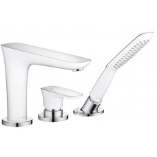 Змішувач Hansgrohe PuraVida для ванни одноричажний хромований білий (15432400)