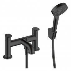 Змішувач Hansgrohe Vernis Blend для ванни на 2 відчинки з душовим комплектом, Matt Black (71461670)