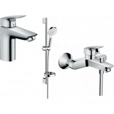 Набір змішувачів Hansgrohe EcoSmart для ванни Logis 100 (71104+7140+26553400)