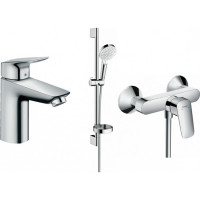 Набір змішувачів Hansgrohe EcoSmart для душу Logis 100 (71104+7160+26553400)