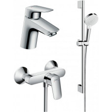 Набір змішувачів Hansgrohe EcoSmart для душу Logis 70 (710780+7160+26534400)