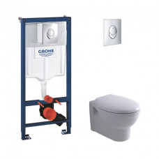 Інсталяція Azzurra Cult XCU100B1SOSP з сидінням Azzurra Cult XCU1800F + інсталяція Grohe Rapid SL 38721001