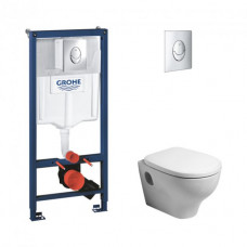 Інсталяція Azzurra Pratica PRA100B1SOSP з сидінням Azzurra Pratica PRA1800F + інсталяція Grohe Rapid SL 387210