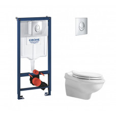 Інсталяція Azzurra Victorian style JUB100B1SOSK з сидінням Azzurra style JC1800F + інсталяція Grohe Rapid SL 3