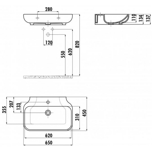 Раковина для ванної Creavit FE065-00CB00E-0000