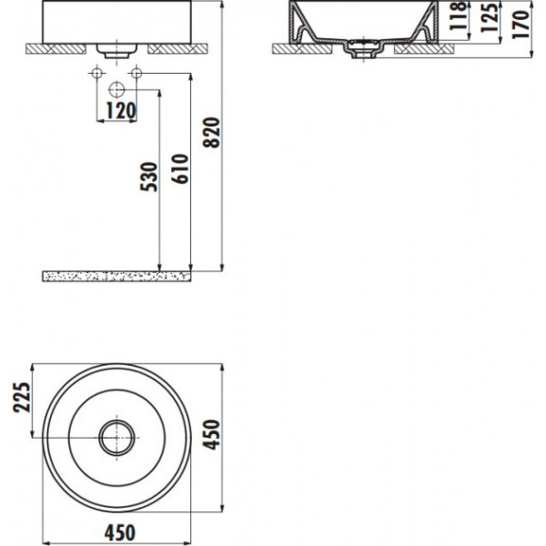 Раковина для ванної Creavit MN146-00CB00E-0000