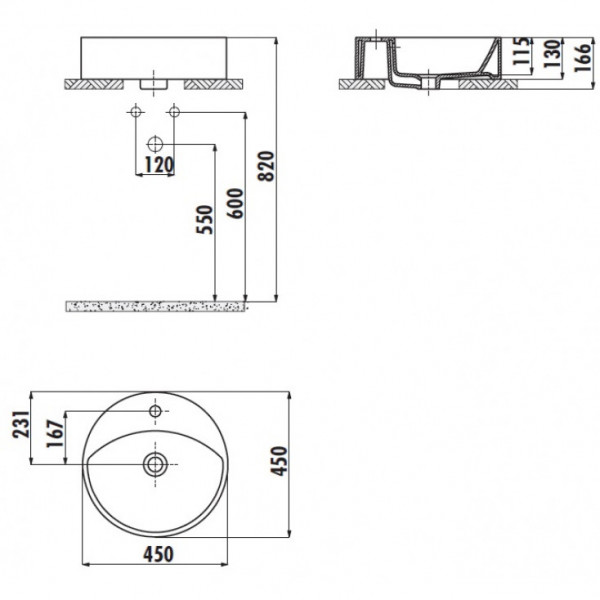 Раковина для ванної Creavit MN145-00CB00E-0000