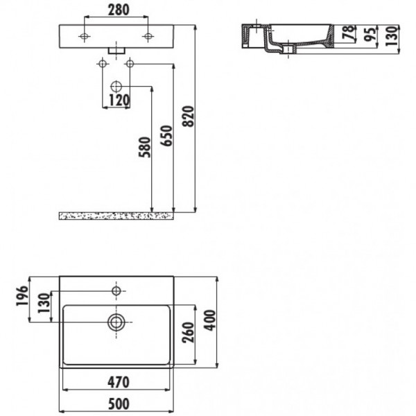 Раковина для ванної Creavit NX242-00CB00E-0000