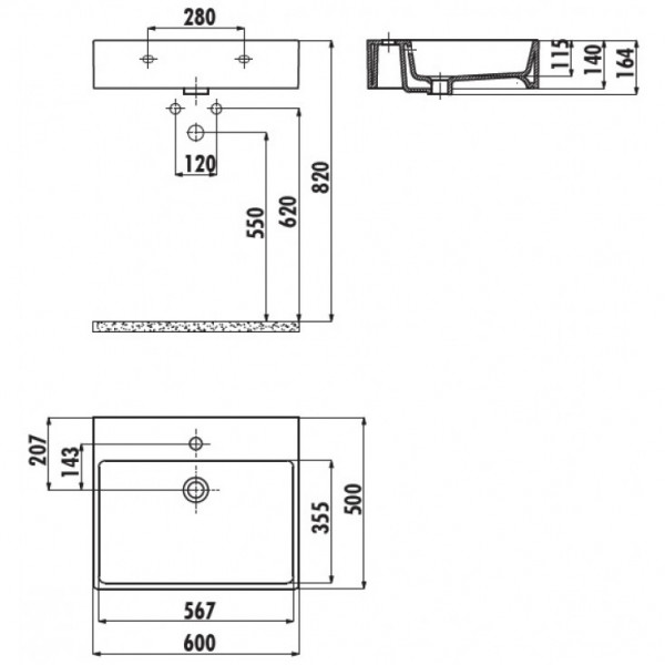 Раковина для ванної Creavit NX260-00CB00E-0000