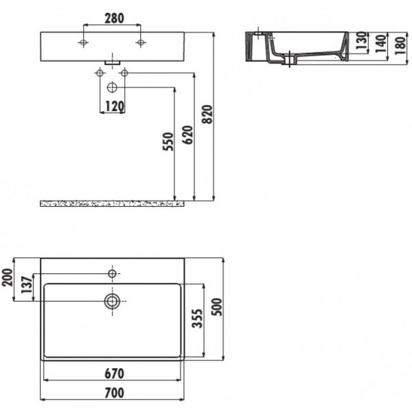 Раковина для ванної Creavit NX270-00CB00E-0000