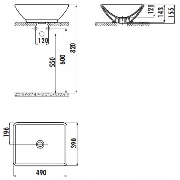 Раковина для ванної Creavit TP140-00CB00E-0000