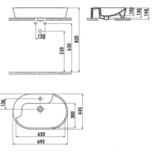 Раковина для ванної Creavit TP172-00CB00E-0000