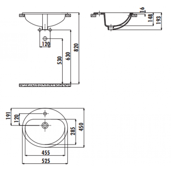 Раковина для ванної Creavit TP225-00CB00E-0000