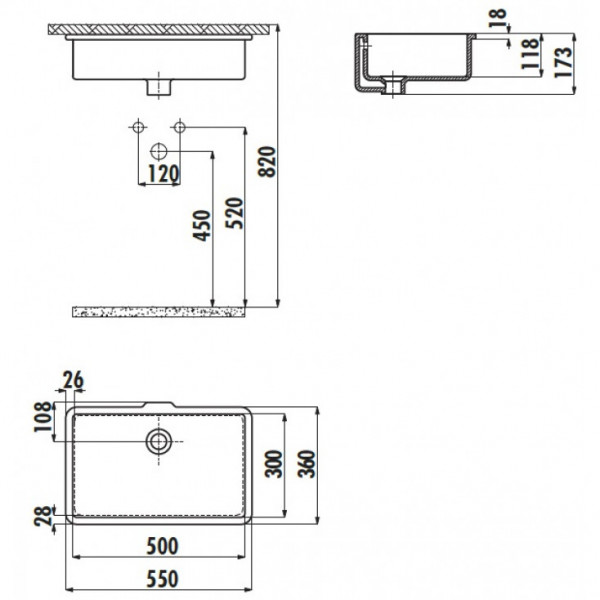 Раковина для ванної Creavit TP730-00CB00E-0000