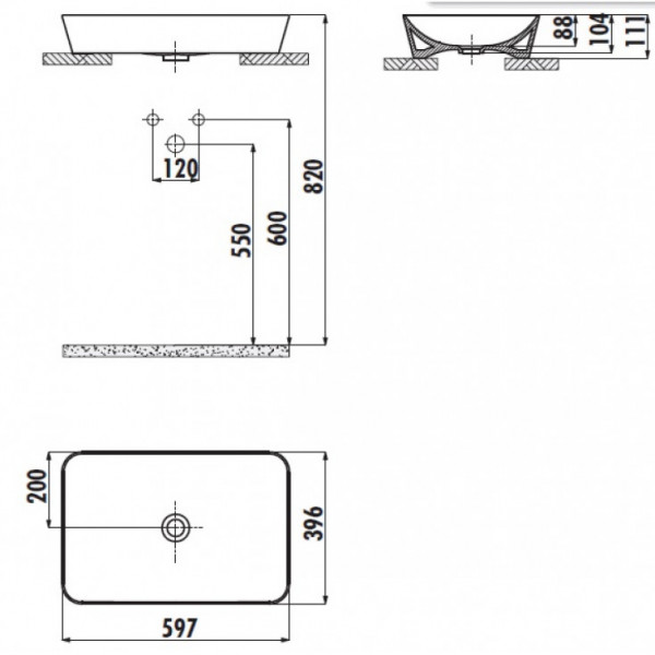 Раковина для ванної Creavit UL060-00CB00E-0000