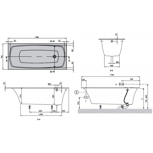 Ванна Villeroy & Boch UBQ170MYA2V-01