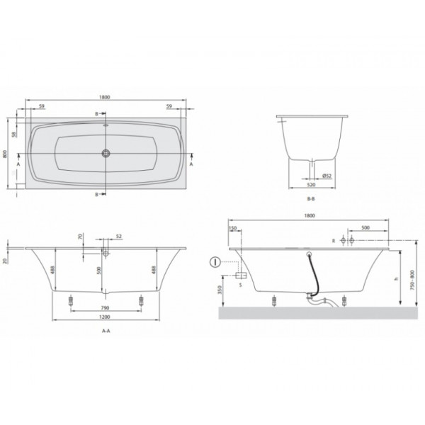 Ванна Villeroy & Boch UBQ180MYA2V-01