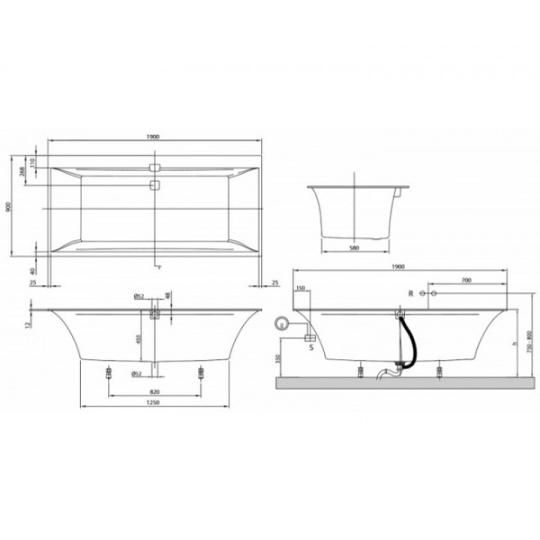 Ванна Villeroy & Boch UBQ180SQE2DV-01