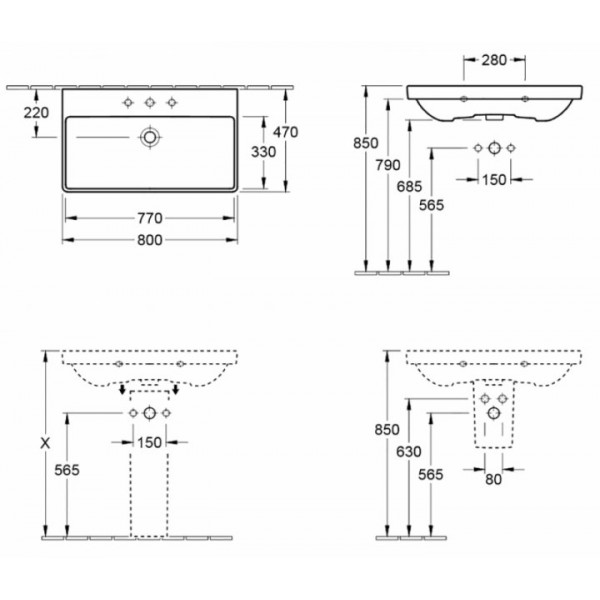 Раковина для ванної Villeroy & Boch 41568001