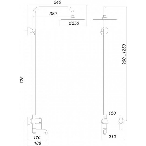 Душова система Globus Lux ALPEN SBT1-SQ-02-304