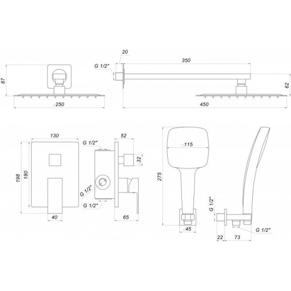 Душова система Globus Lux GLM-205-BB-SMART