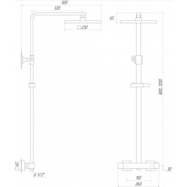 Душова система Globus Lux GLQ-0040T-BB