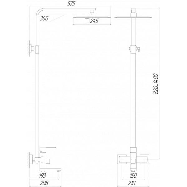 Душова система Globus Lux SICILIA VAN-SBQ-SH-02-BB
