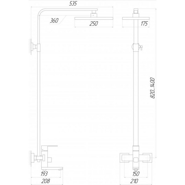 Душова система Globus Lux SICILIA VAN-SBQ-SH-04-BB