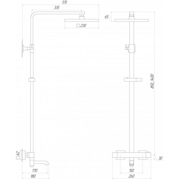 Душова система Globus Lux VAN-GLQ-0041T-BB
