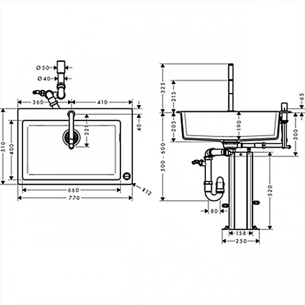 Кухонна мийка Hansgrohe C51-F660-07 Сombi 770x510 Select із змішувачем Chrome (43218000)