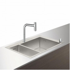 Hansgrohe C71-F655-04 755х500 Сombi із змішувачем на дві чаші 180/450 (43210800) Stainless Steel