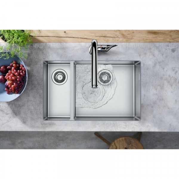 Кухонна мийка Hansgrohe C71-F655-04 755х500 Сombi із змішувачем на дві чаші 180/450 (43210800) Stainless Steel